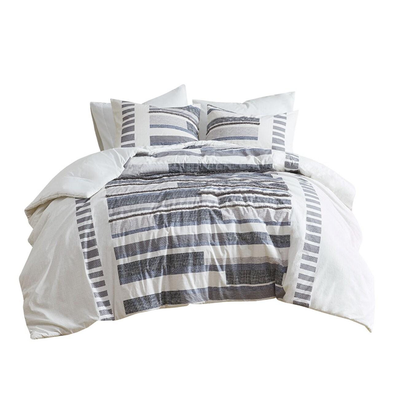 Gracie Mills Oconnor 3 Piece Boho Cotton Printed Comforter Set With Trims - Grace-14578